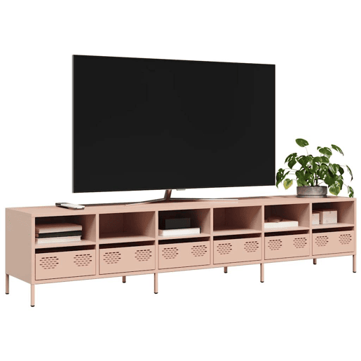 Móvel de TV - Modulo de TV - Armário de TV 202x39x43,5 cm aço laminado a frio rosa