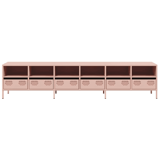 Móvel de TV - Modulo de TV - Armário de TV 202x39x43,5 cm aço laminado a frio rosa