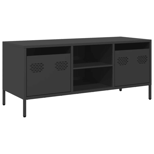 Móvel de TV - Modulo de TV - Armário de TV 101,5x39x43,5 cm aço laminado a frio preto