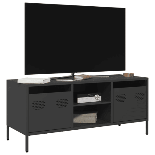 Móvel de TV - Modulo de TV - Armário de TV 101,5x39x43,5 cm aço laminado a frio preto