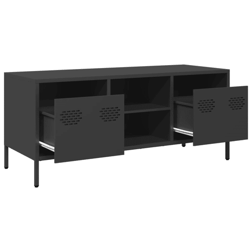 Móvel de TV - Modulo de TV - Armário de TV 101,5x39x43,5 cm aço laminado a frio preto