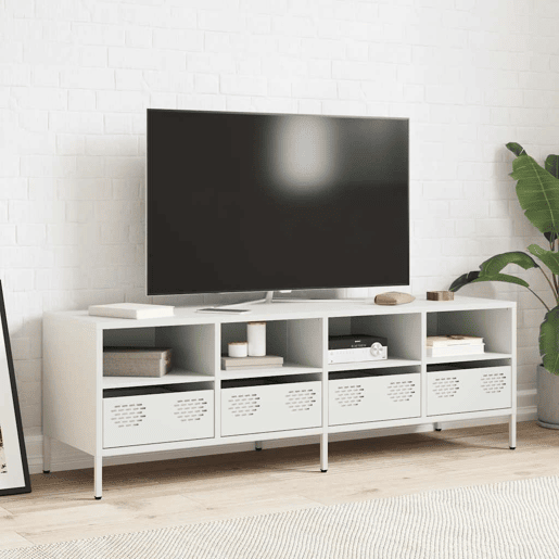 Móvel de TV - Modulo de TV - Armário de TV 135x39x43,5 cm aço laminado a frio branco