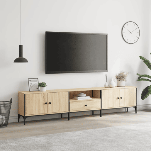 Móvel TV - Modulo de TV - Armário de TV c gaveta 200x25x44 cm deriv. madeira carvalho sonoma
