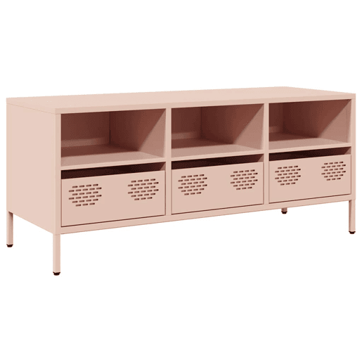 Móvel de TV - Modulo de TV - Armário de TV 101,5x39x43,5 cm aço laminado a frio rosa