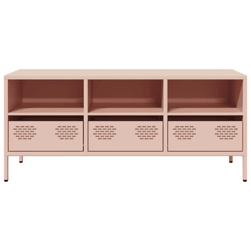 Móvel de TV - Modulo de TV - Armário de TV 101,5x39x43,5 cm aço laminado a frio rosa