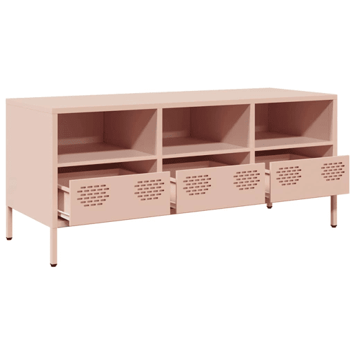 Móvel de TV - Modulo de TV - Armário de TV 101,5x39x43,5 cm aço laminado a frio rosa