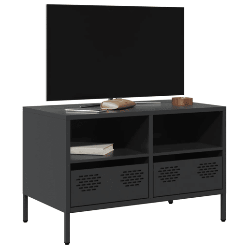 Móvel de TV - Modulo de TV - Armário de TV 68x39x43,5 cm aço laminado a frio preto