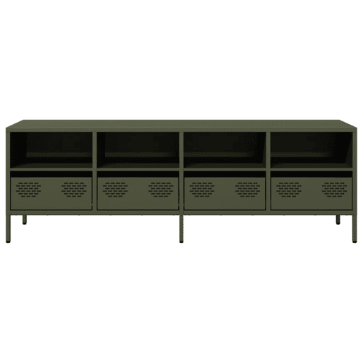 Móvel de TV - Modulo de TV - Armário de TV 135x39x43,5 cm aço laminado a frio verde-azeitona