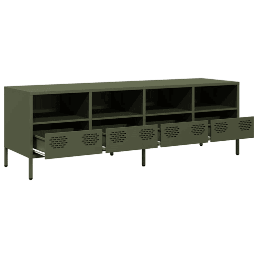 Móvel de TV - Modulo de TV - Armário de TV 135x39x43,5 cm aço laminado a frio verde-azeitona