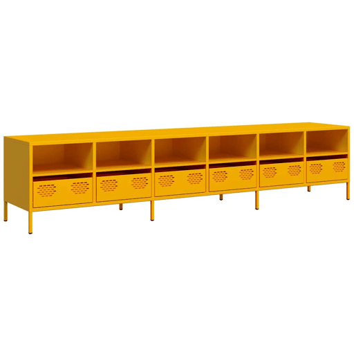 Móvel de TV - Modulo de TV - Armário de TV 202x39x43,5 cm aço laminado a frio amarelo mostarda