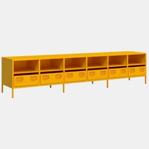 Móvel de TV - Modulo de TV - Armário de TV 202x39x43,5 cm aço laminado a frio amarelo mostarda