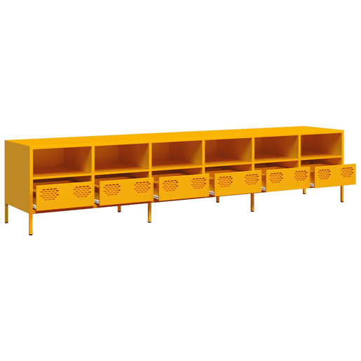 Móvel de TV - Modulo de TV - Armário de TV 202x39x43,5 cm aço laminado a frio amarelo mostarda