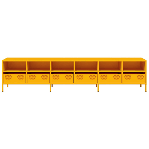 Móvel de TV - Modulo de TV - Armário de TV 202x39x43,5 cm aço laminado a frio amarelo mostarda