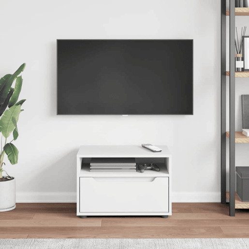 Móvel TV - Modulo de TV - Armário de TV VISNES derivados de madeira branco 60x40x38 cm