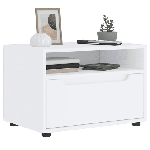 Móvel TV - Modulo de TV - Armário de TV VISNES derivados de madeira branco 60x40x38 cm