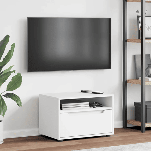 Móvel TV - Modulo de TV - Armário de TV VISNES derivados de madeira branco 60x40x38 cm