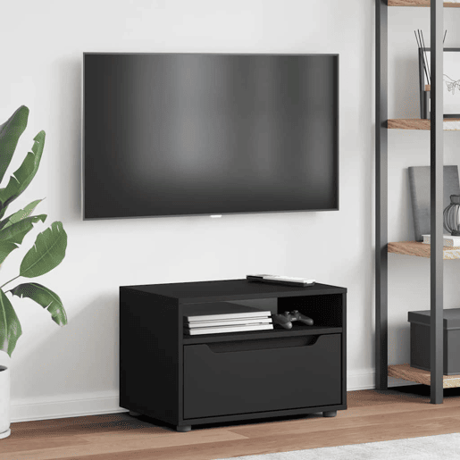 Móvel TV - Modulo de TV - Armário de TV VISNES derivados de madeira preto 60x40x38 cm