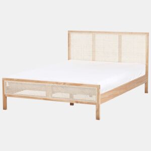 Cama Pinho SALERNAS 140 x 200 cm Castanho claro