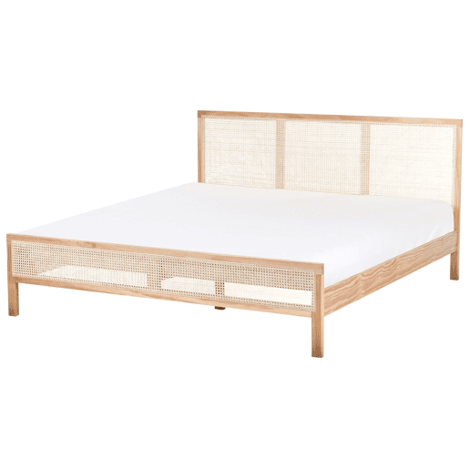 Cama Pinho SALERNAS 180 x 200 cm Castanho claro