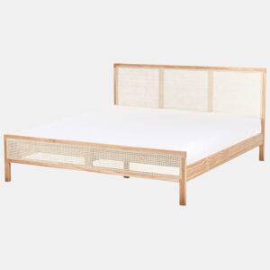Cama Pinho SALERNAS 180 x 200 cm Castanho claro