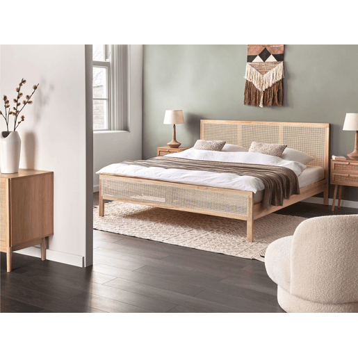 Cama Pinho SALERNAS 180 x 200 cm Castanho claro