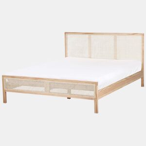 Cama Pinho SALERNAS 160 x 200 cm Castanho claro