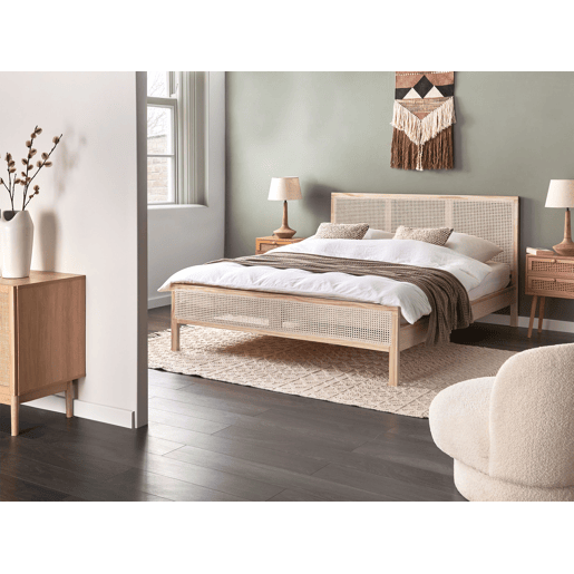 Cama Pinho SALERNAS 160 x 200 cm Castanho claro