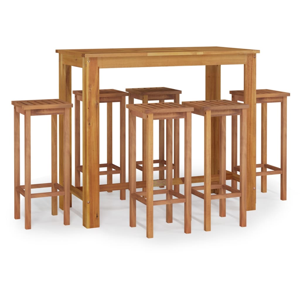 Juego de comedor para jardín 7 piezas madera maciza acacia