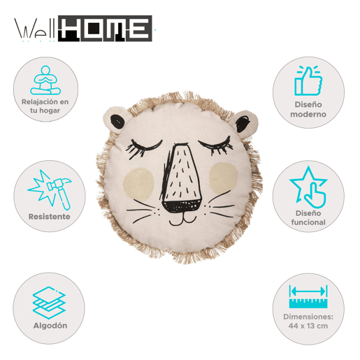 WELL HOME - Almofada Franja Cara de Leão