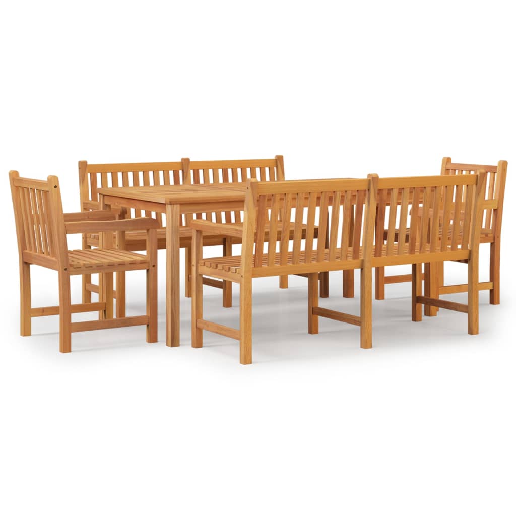 Juego de comedor para jardín 5 piezas madera maciza de teca