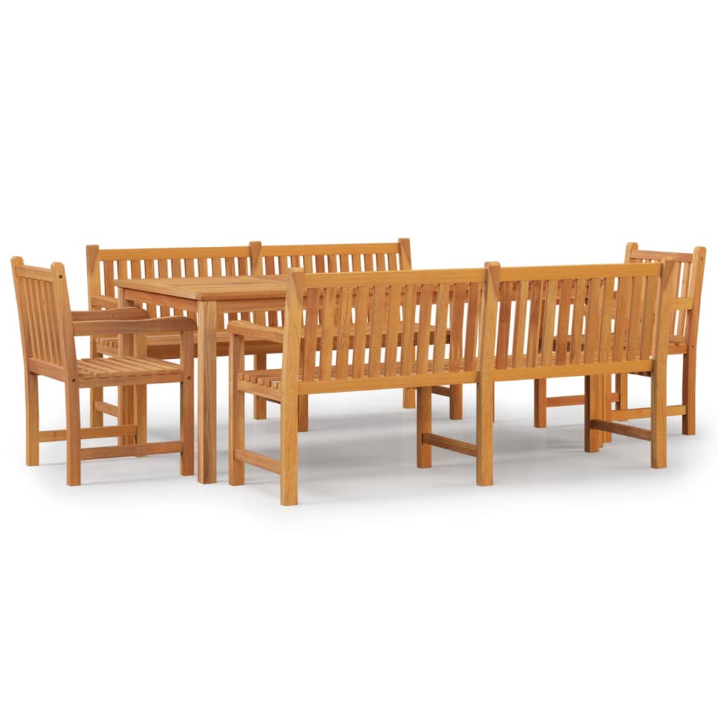 Juego de comedor para jardín 5 piezas madera maciza de teca