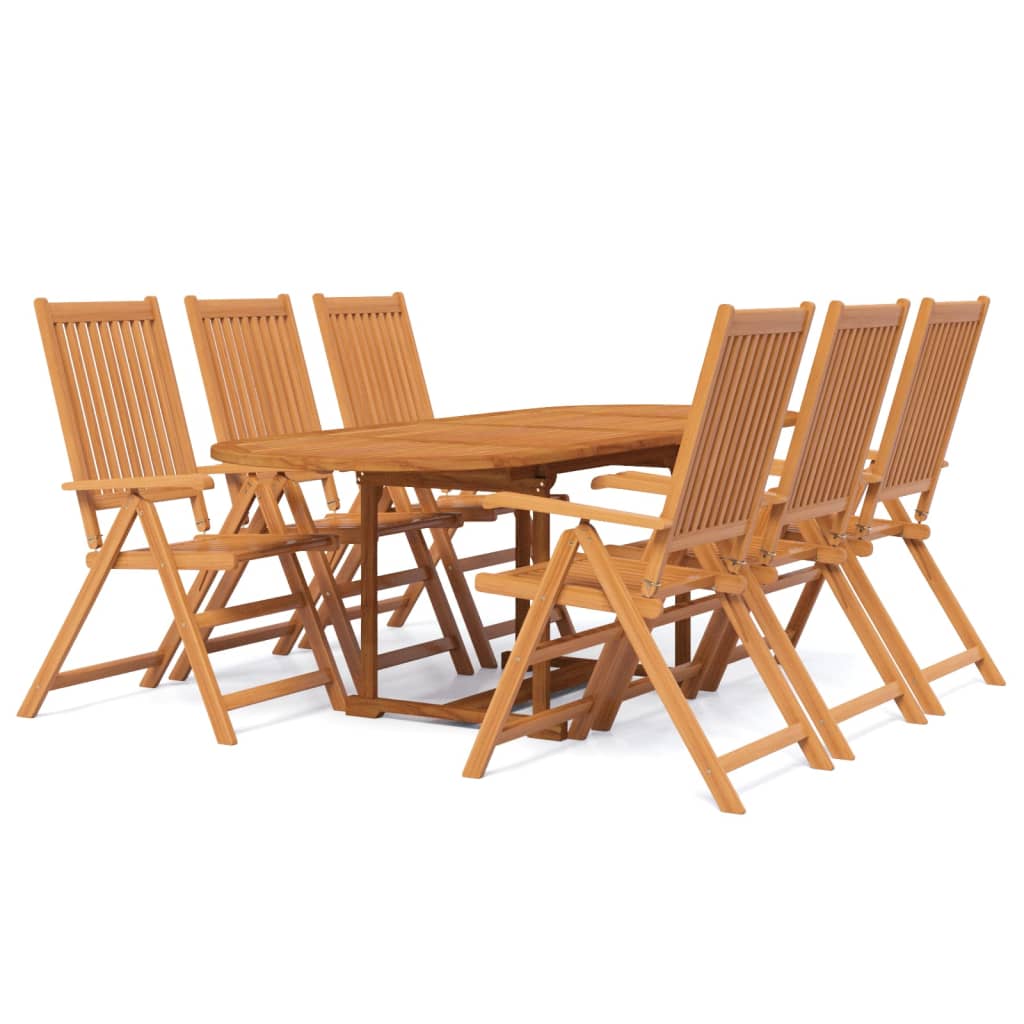 Juego de comedor para jardín 7 piezas madera maciza de acacia