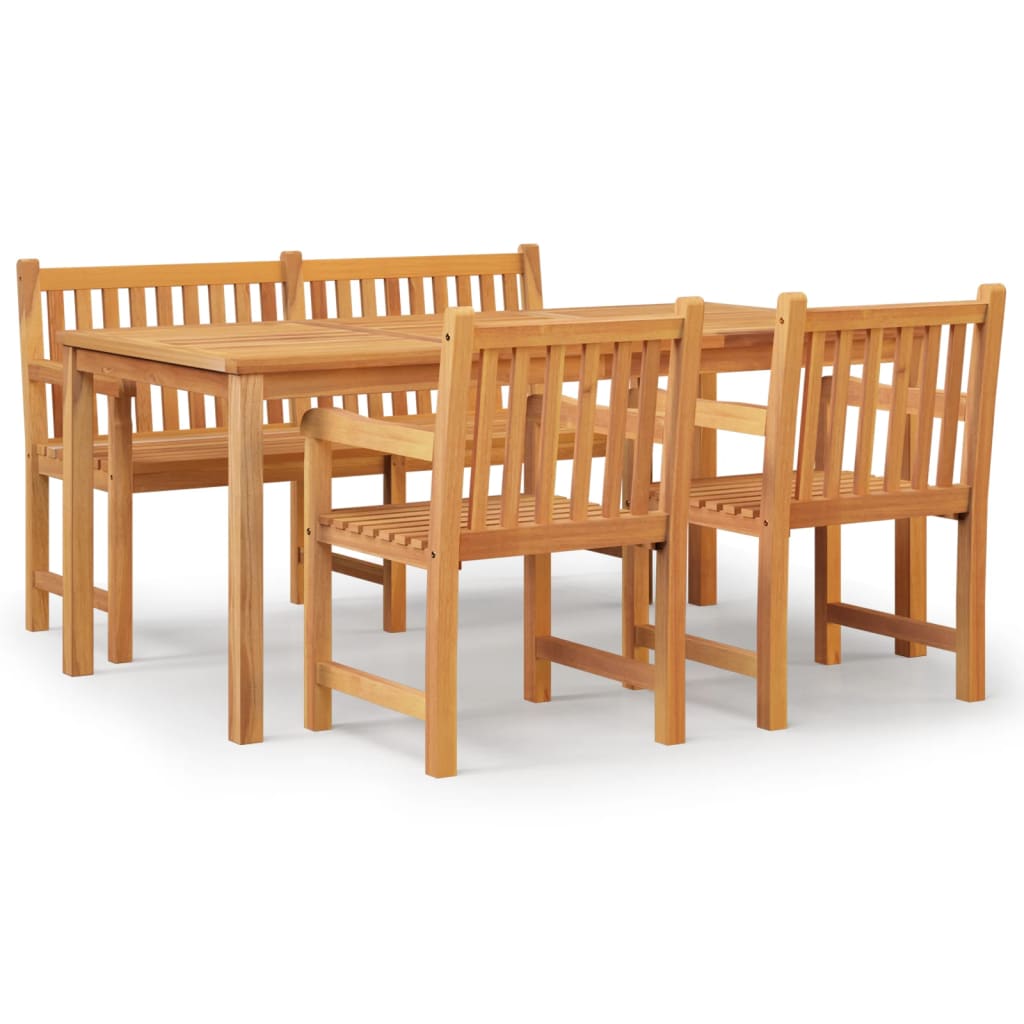 Juego de comedor para jardín 4 piezas madera maciza de teca