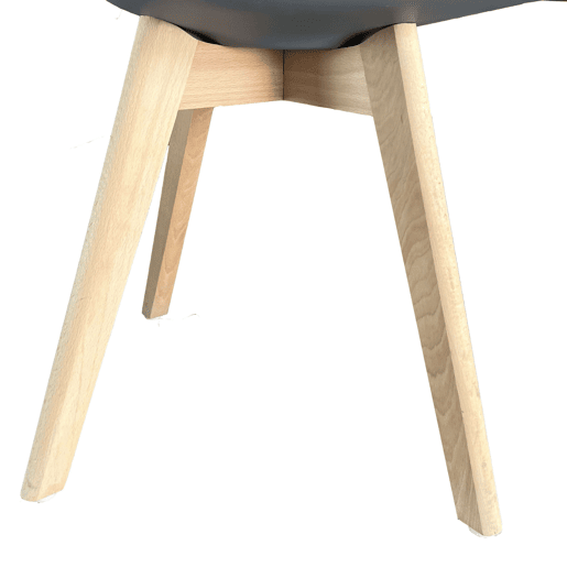 Pacote de 4 cadeiras Bristo estilo contemporâneo para sala de estar e sala de jantar em cinza e madeira de faia 84x48x54 cm Pacote de 4 cadeiras Bristo estilo contemporâneo para sala de estar e sala de jantar em cinza e madeira de faia 84x48x54 cm