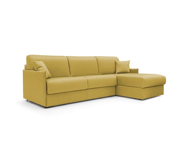 Evans sofá esquinero convertible en tela impermeable 272 cm izquierdo (mat. 160x197) amarillo