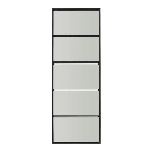 Sapateira espelhada Lund com 5 portas com dobradiças - Preto en.casa Sapateira espelhada Lund com 5 portas com dobradiças - Preto en.casa