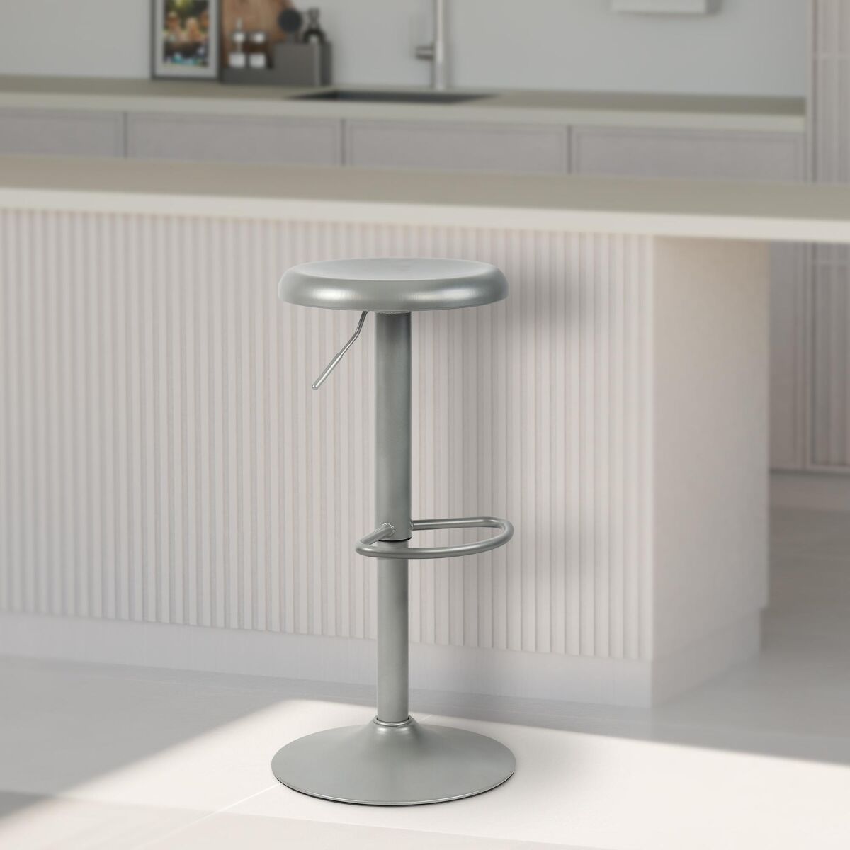 Taburete de bar williston metal plateado 38.5x38.5x58 cm
