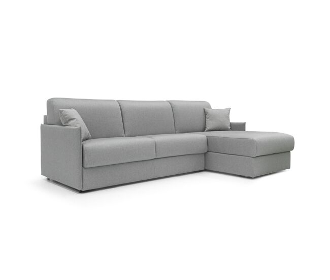 Evans sofá esquinero convertible en tela impermeable 252 cm derecho (mat. 140x197) gris