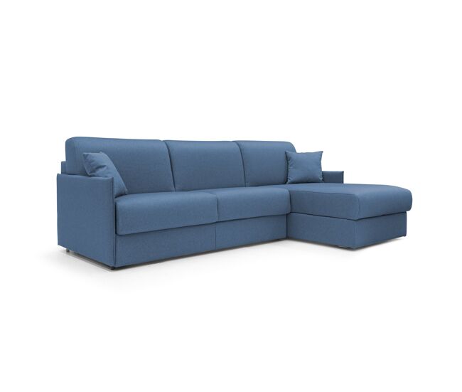 Evans sofá esquinero convertible en tela impermeable 232 cm derecho (mat. 120x197) azul