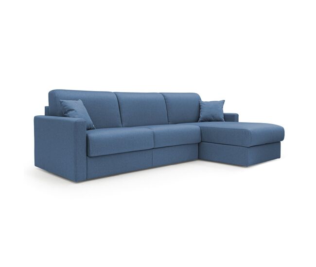 Chris sofá esquinero de 5 plazas en tejido impermeable 248 cm izquierdo (mat. 120x197) azul