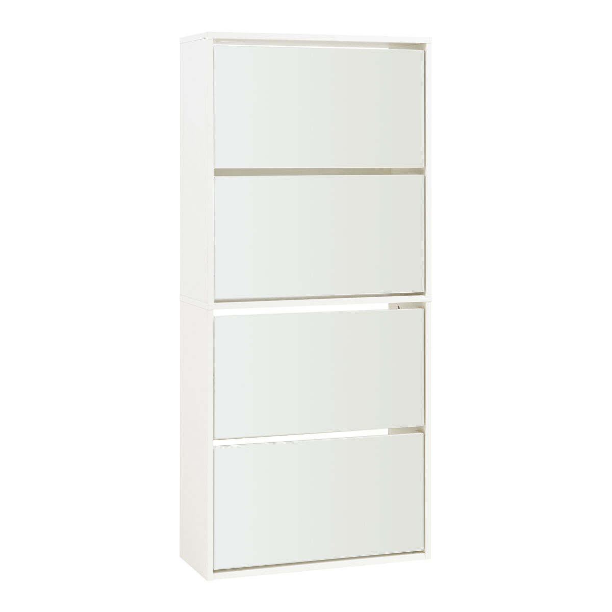 Zapatero con espejo lund con 4 puertas abatibles - blanco [en.casa]
