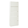 Sapateira espelhada Lund com 5 portas com dobradiças - Branco en.casa