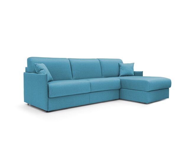 Evans sofá esquinero convertible en tela impermeable 272 cm izquierdo (mat. 160x197) azul claro