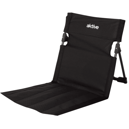Aktive Cadeira de chão dobrável 40x40x40 cm preta com encosto ajustável