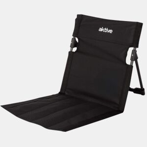 Aktive Cadeira de chão dobrável 40x40x40 cm preta com encosto ajustável