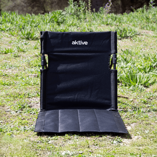 Aktive Cadeira de chão dobrável 40x40x40 cm preta com encosto ajustável