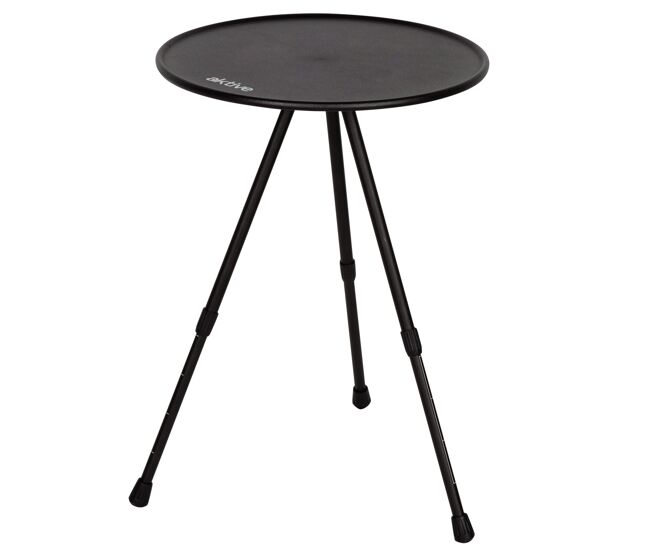 Aktive mesa plegable de camping redonda negra, ligera y compacta