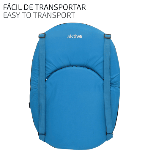 Aktive Assento dobrável azul com encosto ajustável
