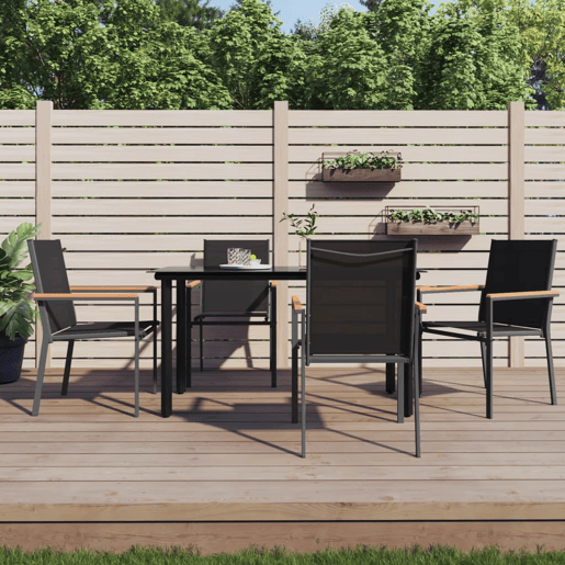 vidaXL Cadeiras de jardim 4 pcs 55x61,5x90 textilene e aço preto vidaXL Cadeiras de jardim 4 pcs 55x61,5x90 textilene e aço preto
