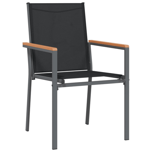 vidaXL Cadeiras de jardim 4 pcs 55x61,5x90 textilene e aço preto vidaXL Cadeiras de jardim 4 pcs 55x61,5x90 textilene e aço preto